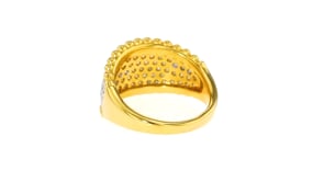 1.00 ct. t.w. Diamond Beaded Ring in 18kt Gold Over Sterling
