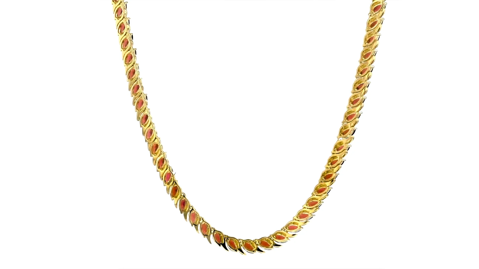 20.00 ct. t.w. Garnet Tennis Necklace in 18kt Yellow Gold Over