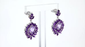 7.40 ct. t.w. Amethyst Drop Earrings in Sterling Silver
