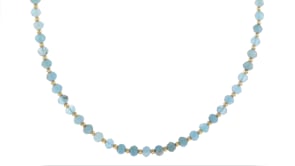 18.00 ct. t.w. Aquamarine Bead Necklace in 14kt Yellow Gold with Magnetic Clasp