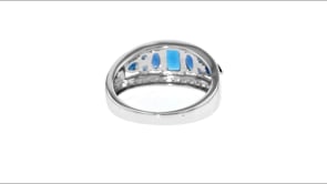 1.20 ct. t.w. Simulated Sapphire and .15 ct. t.w. CZ Ring in Sterling Silver