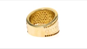 Italian 14kt Yellow Gold Honeycomb Pattern Ring