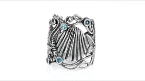 85 ct. t.w. Blue Topaz Sea Life Ring in Sterling Silver