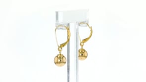 8mm 14kt Yellow Gold Shiny Bead Drop Earrings