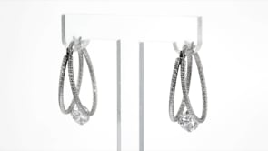 1.70 ct. t.w. CZ Double-Hoop Earrings in Sterling Silver. 1
