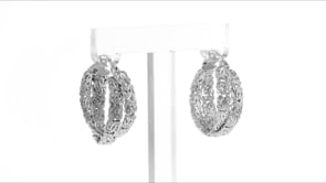 Sterling Silver Byzantine Crisscross Hoop Earrings. 78