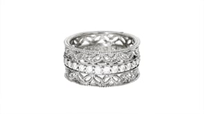 1.00 ct. t.w. Diamond Floral Eternity Band in Sterling Silver