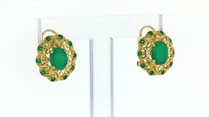 2.50 ct. t.w. Emerald Openwork Earrings in 14kt Yellow Gold