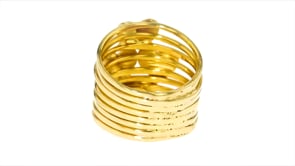Italian 18kt Gold Over Sterling Multi-Heart Ring