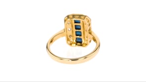 70 ct. t.w. Sapphire and .39 ct. t.w. Diamond Two-Row Ring in 14kt Yellow Gold