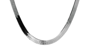 Italian 6mm Sterling Silver Herringbone Chain Necklace