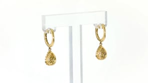 Multicolored Sapphire and .30 ct. t.w. Diamond Drop Earrings with Garnet Accents in 14kt Yellow Gold