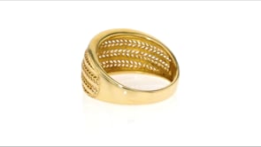 Italian 18kt Yellow Gold Textured and Polished Ring