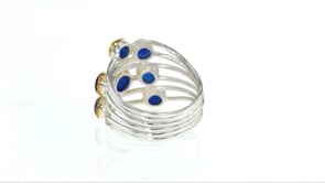 2.40 ct. t.w. Blue Quartz Ring in Sterling Silver and 18kt Gold Over Sterling