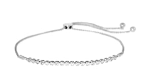 33 ct. t.w. Bezel-Set Diamond Bolo Bracelet in Sterling Silver