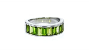 1.20 ct. t.w. Green Chrome Diopside and .90 ct. t.w. Peridot Ring in Sterling Silver