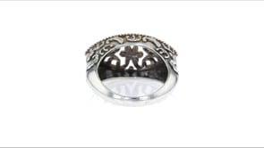 Sterling Silver and 14kt Yellow Gold Floral Filigree Ring