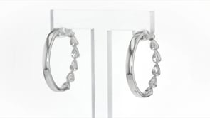 60 ct. t.w. Diamond Cluster Hoop Earrings in 14kt White Gold. 1