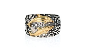 Sterling Silver and 14kt Yellow Gold Dolphin Ring