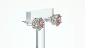 2.50 ct. t.w. Swarovski Morganite CZ and .54 ct. t.w. Swarovski CZ Stud Earrings in Sterling Silver
