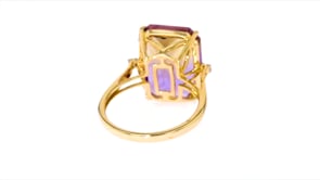 11.00 Carat Ametrine Ring with Diamond Accents in 14kt Yellow Gold