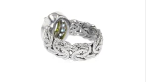 1.70 Carat Peridot and .60 ct. t.w. Sky Blue Topaz Byzantine Ring in Sterling Silver