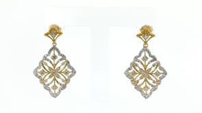 50 ct. t.w. Diamond Floral Drop Earrings in 18kt Gold Over Sterling