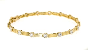 1.00 ct. t.w. Bezel-Set Diamond Linear Station Bracelet in 14kt Yellow Gold