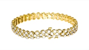 2.00 ct. t.w. Diamond Triple-Row Bracelet in 18kt Gold Over Sterling