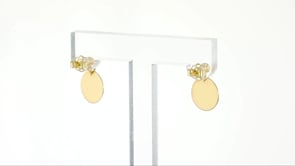 Italian 14kt Yellow Gold Personalized Single- Initial Disc Drop Earrings