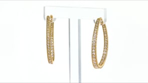 1.50 ct. t.w. Diamond Inside-Outside Oval Hoop Earrings in 14kt Yellow Gold. 1 14