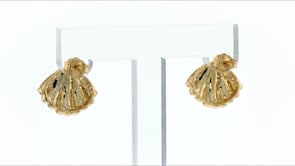 25 ct. t.w. Diamond Shell Earrings in 14kt Yellow Gold