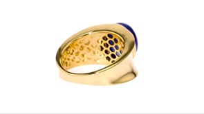 7.00 Carat Tanzanite Concave Ring in 18kt Gold Over Sterling