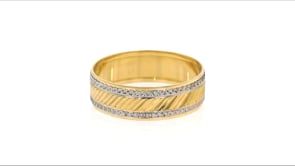 14kt Yellow Gold Ring with White Rhodium