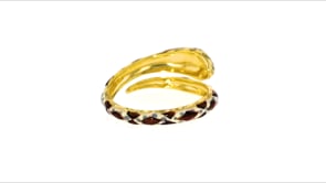 Multicolored Enamel Snake Bypass Ring in 18kt Gold Over Sterling