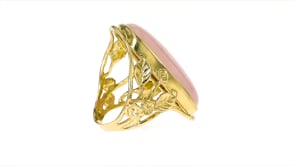 Rose Quartz Ring in 14kt Yellow Gold