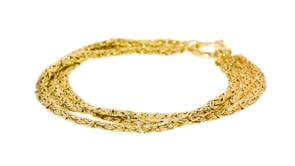 18kt Gold Over Sterling Three-Row Byzantine Bracelet