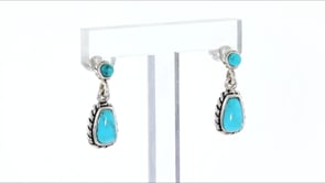 Turquoise Drop Earrings in Sterling Silver