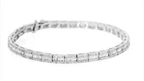 3.00 ct. t.w. Round and Baguette Diamond Bracelet in 14kt White Gold