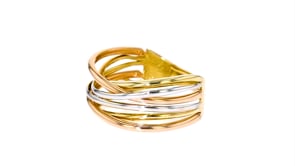 14kt Tri-Colored Gold Highway Ring