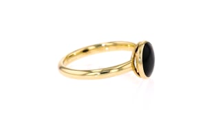 Italian 8mm Black Onyx Ring in 14kt Yellow Gold