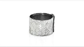 Sterling Silver with 14kt Yellow Gold Wide Ring