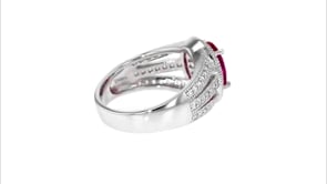 1.90 Carat Simulated Ruby and .64 ct. t.w. CZ Ring in Sterling Silver