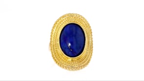 Italian 12x16mm Lapis Ring in 18kt Gold Over Sterling