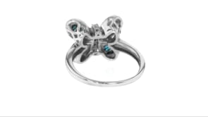 50 ct. t.w. Blue and White Diamond Butterfly Ring in Sterling Silver