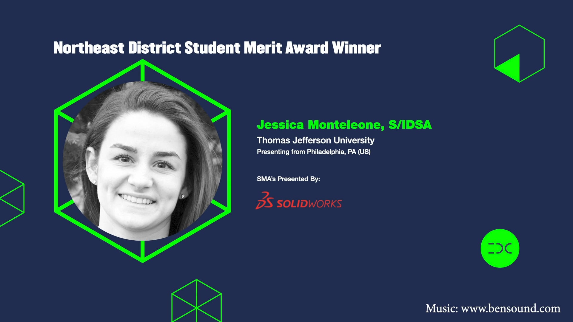 IDC 2020 - Jessica Monteleone - Northeast District Undergraduate Student Merit Award Winner