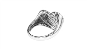50 ct. t.w. Pave Diamond Heart Pinky Ring in 14kt White Gold