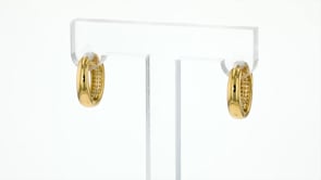 25 ct. t.w. Diamond Hoop Earrings in 18kt Gold Over Sterling. 12