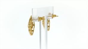50 ct. t.w. Diamond Cluster Earrings in 18kt Gold Over Sterling