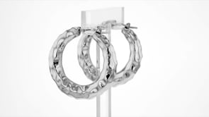 Italian Sterling Silver Hoop Earrings. 1 38